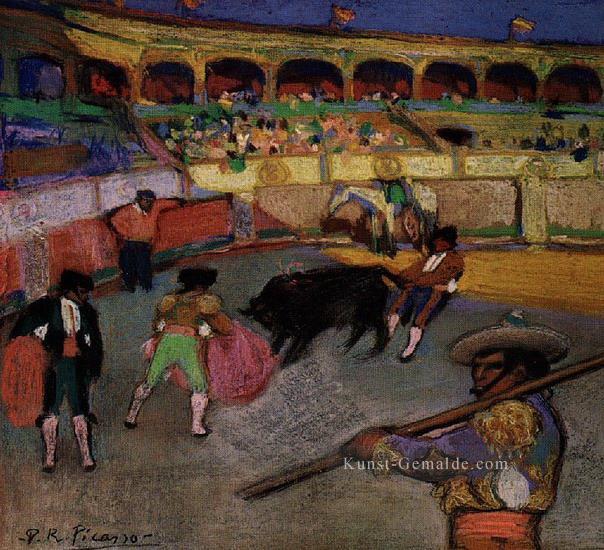 Bull Reifen par la queue 1900 kubist Pablo Picasso Ölgemälde